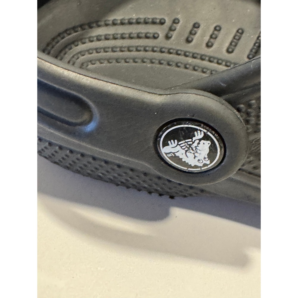 Crocs Classic Clog Kids SZ J1 Black Lightweight Slip On Water Shoes - Picture 5 of 8